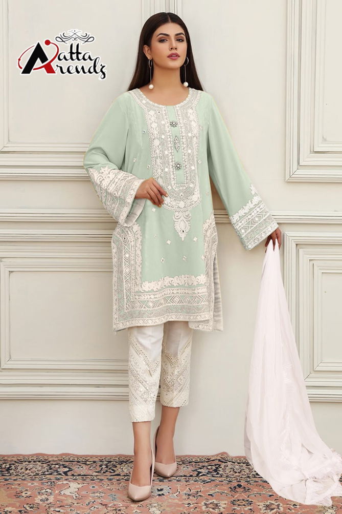 Atta Trendz 2703 New Exclusive Wear Georgette Top And Pant With Dupatta Collection